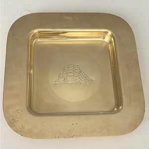 Brass Gold Ashtray Bowl Coastal Nautical